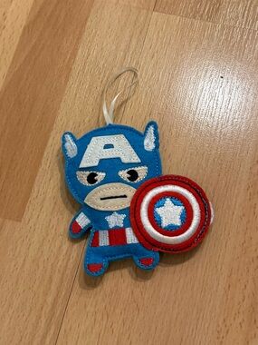 Marvel Blue and Red Captain America Plush Ornament